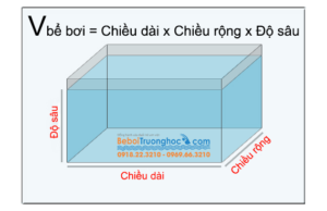 Công thức tính khối lượng nước trong bể bơi hình chữ nhật, hình vuông