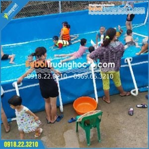 Cách xử lý nước bể bơi di động có màu nâu đỏ