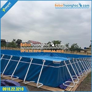 Bể bơi di động bằng bạt lắp đặt tại Mê Linh, Hà Nội