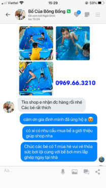 phản hồi khách mua bể mini